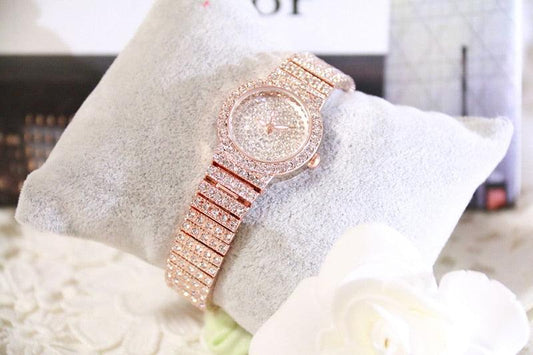 Women Luxury Rosegold Crystal Rhinestone Diamond Watch