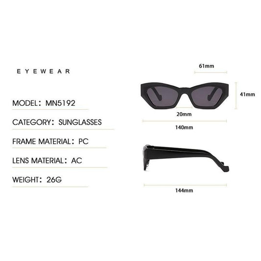 Vintage Irregular Square Sunglasses For Women Men