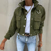 Women's Stand Collar Drawstring Hem Casual Jacket