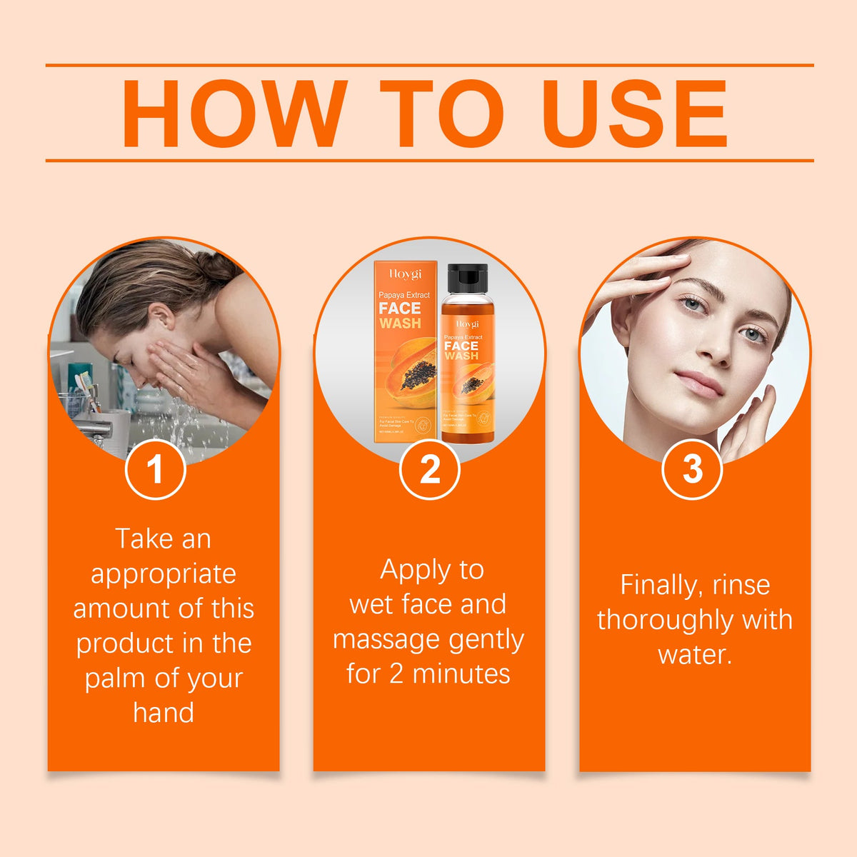 Papaya Face Wash Gentle Hydrating Moisturizing Skin Cleanser