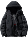 Men's Plus Size Hooded Puffer Jacket With Pockets