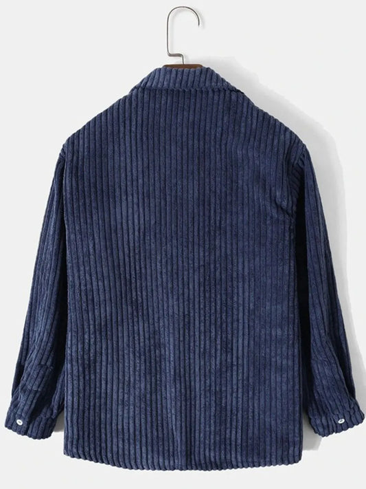 Men's Plus Size Corduroy Button Up Jacket