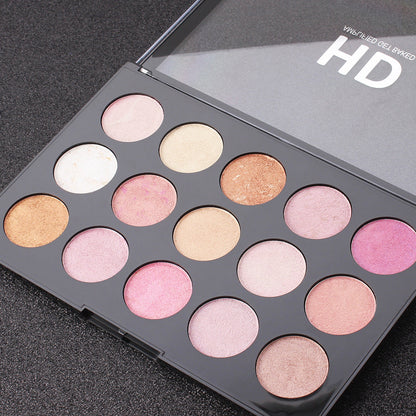 Romantic Beauty 15 Color Pearl Highlighter Makeup Palette