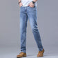 Men's Light Blue Slim Stretch Denim Casual Jeans