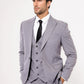 Men's Grey Plain Suit With Vest