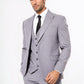 Men's Grey Plain Suit With Vest