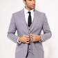 Men's Grey Plain Suit With Vest