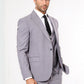 Men's Grey Plain Suit With Vest