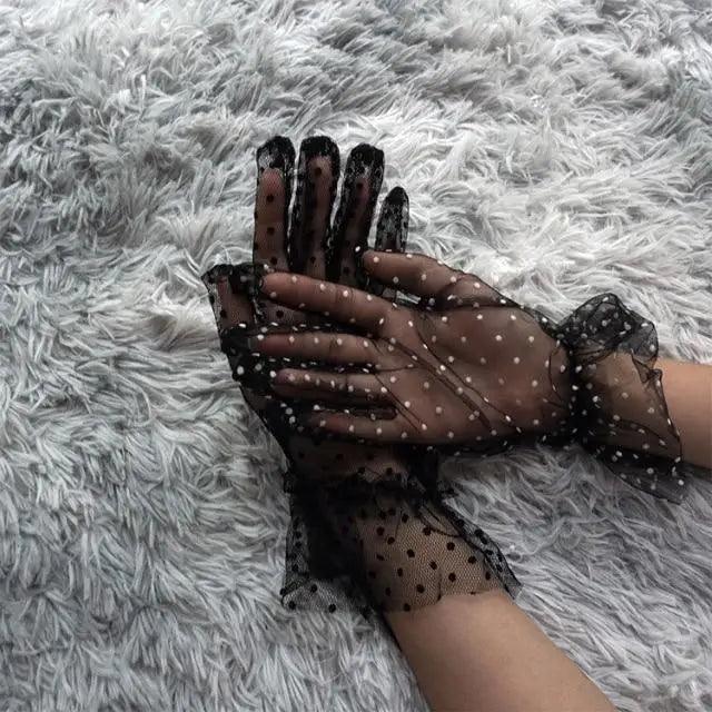 Elegant Black Women's Stretchy Summer Gloves One Pair