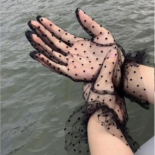 Elegant Black Women's Stretchy Summer Gloves One Pair