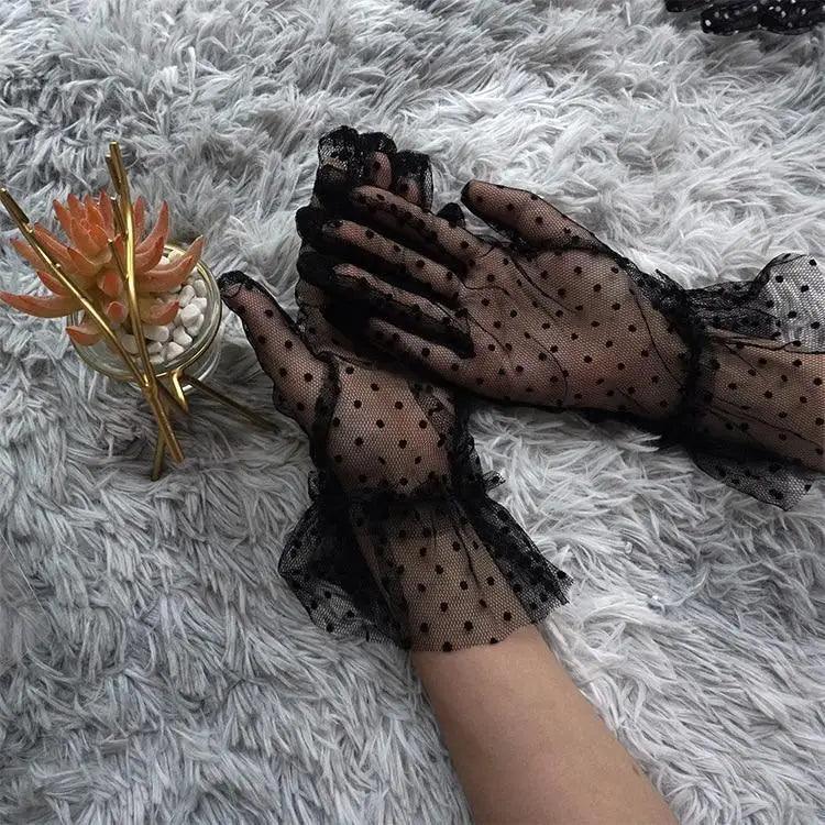 Elegant Black Women's Stretchy Summer Gloves One Pair