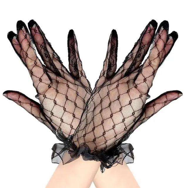 Elegant Black Women's Stretchy Summer Gloves One Pair