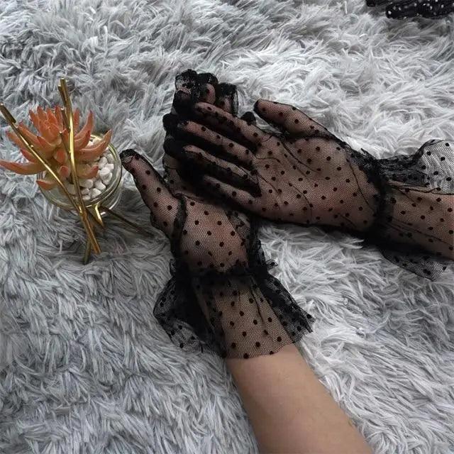 Elegant Black Women's Stretchy Summer Gloves One Pair