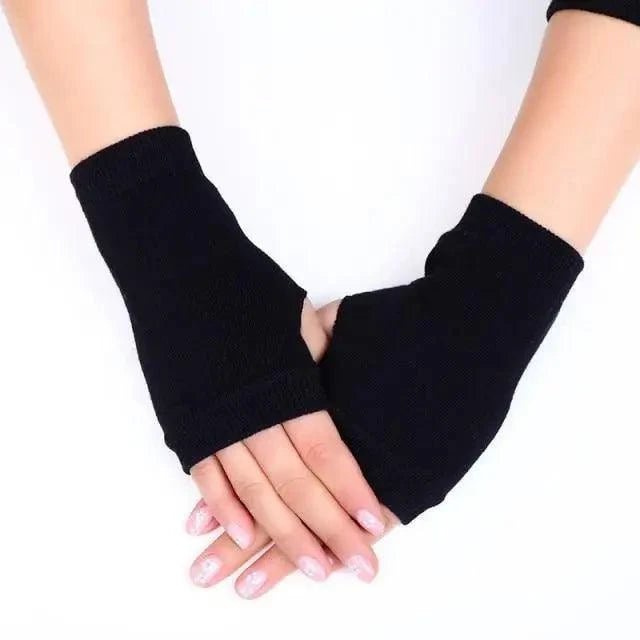Women's Long Knitted Fingerless Half Finger Winter Gloves