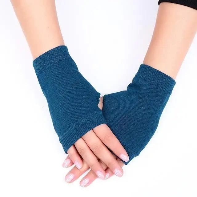 Women's Long Knitted Fingerless Half Finger Winter Gloves