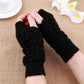 Women's Long Knitted Fingerless Half Finger Winter Gloves
