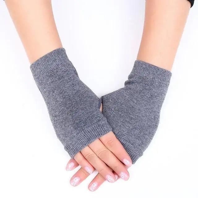 Women's Long Knitted Fingerless Half Finger Winter Gloves
