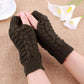 Women's Long Knitted Fingerless Half Finger Winter Gloves