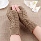 Women's Long Knitted Fingerless Half Finger Winter Gloves