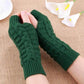 Women's Long Knitted Fingerless Half Finger Winter Gloves