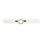 Women's Wide Fabric Stretch Belt Silver Metal Buckle