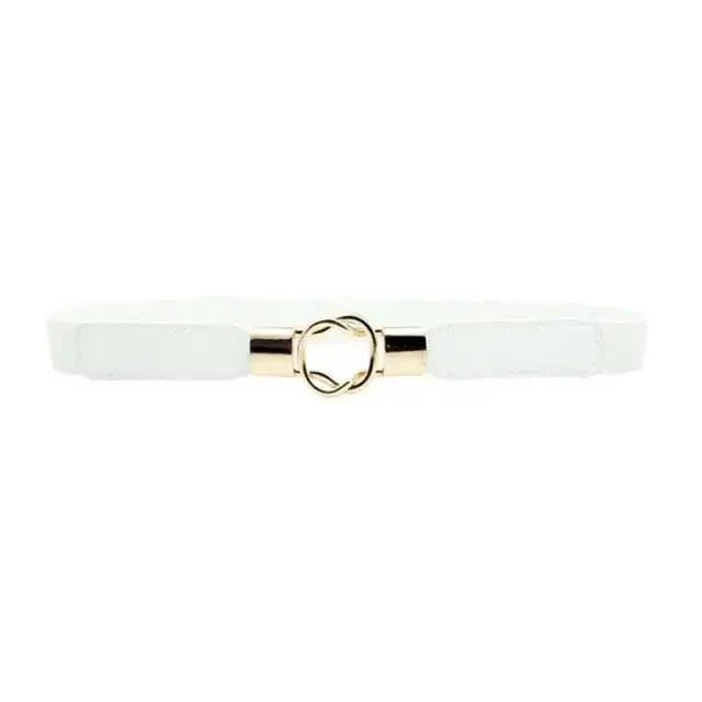 Women's Wide Fabric Stretch Belt Silver Metal Buckle