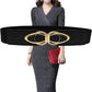Women's Wide Fabric Stretch Belt Silver Metal Buckle