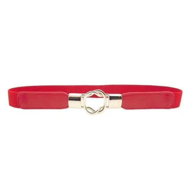 Women's Wide Fabric Stretch Belt Silver Metal Buckle
