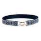 Women's Wide Fabric Stretch Belt Silver Metal Buckle
