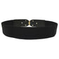 Women's Wide Fabric Stretch Belt Silver Metal Buckle
