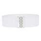 Women's Wide Fabric Stretch Belt Silver Metal Buckle
