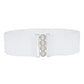 Women's Wide Fabric Stretch Belt Silver Metal Buckle