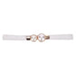 Women's Wide Fabric Stretch Belt Silver Metal Buckle
