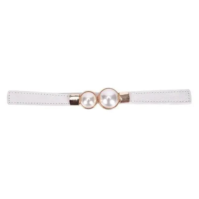 Women's Wide Fabric Stretch Belt Silver Metal Buckle