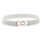 Women's Wide Fabric Stretch Belt Silver Metal Buckle