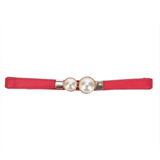 Women's Wide Fabric Stretch Belt Silver Metal Buckle