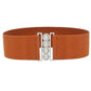 Women's Wide Fabric Stretch Belt Silver Metal Buckle