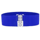 Women's Wide Fabric Stretch Belt Silver Metal Buckle