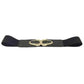 Women's Wide Fabric Stretch Belt Silver Metal Buckle