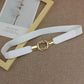 Women's Wide Fabric Stretch Belt Silver Metal Buckle