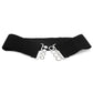 Women's Wide Fabric Stretch Belt Silver Metal Buckle