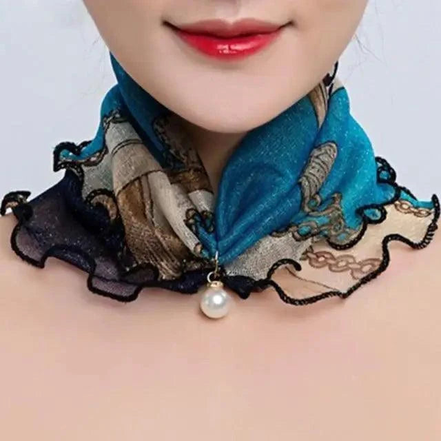 Women's Printed Satin Silk Scarf Neck Bandana