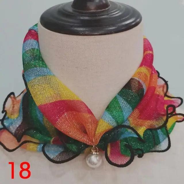 Women's Printed Satin Silk Scarf Neck Bandana