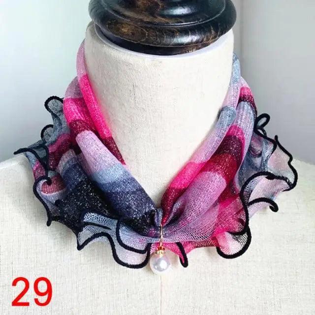 Women's Printed Satin Silk Scarf Neck Bandana