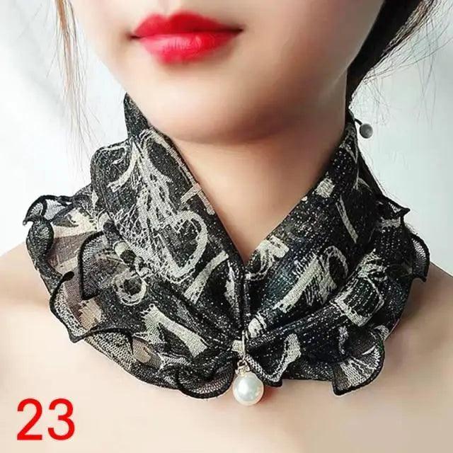 Women's Printed Satin Silk Scarf Neck Bandana