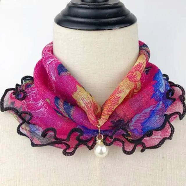 Women's Printed Satin Silk Scarf Neck Bandana