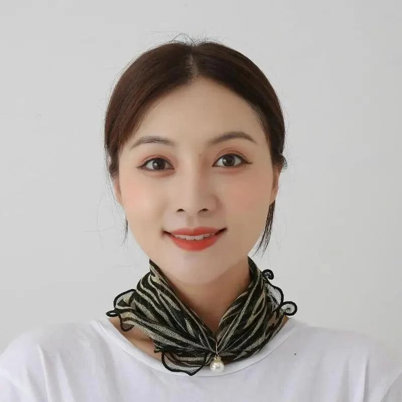 Women's Printed Satin Silk Scarf Neck Bandana