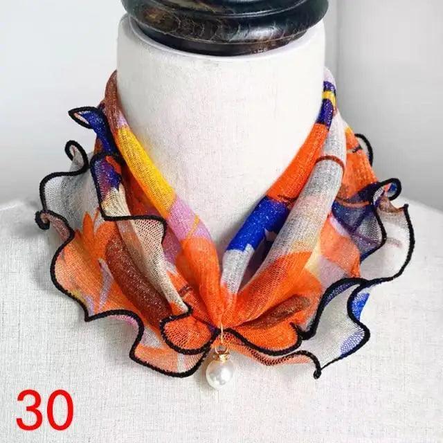 Women's Printed Satin Silk Scarf Neck Bandana