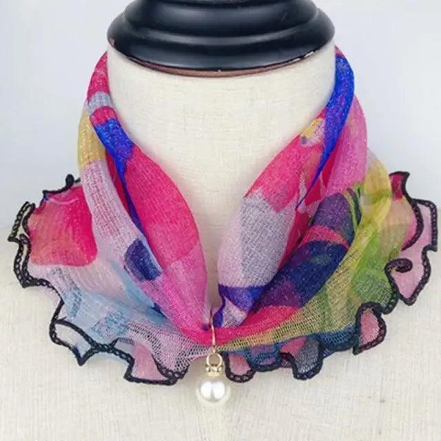 Women's Printed Satin Silk Scarf Neck Bandana