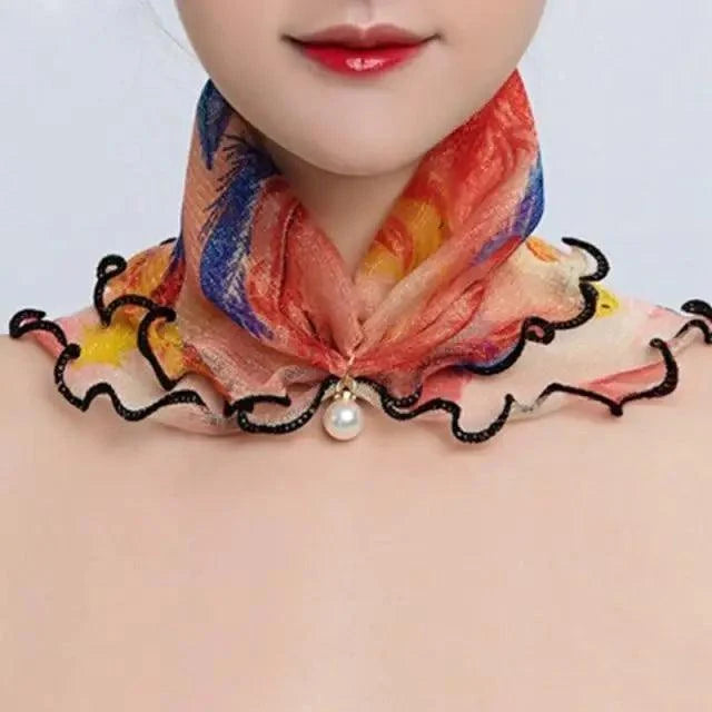Women's Printed Satin Silk Scarf Neck Bandana
